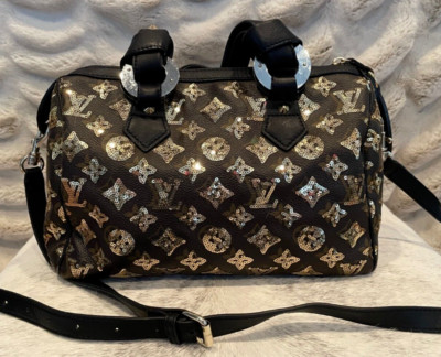 Louis Vuitton Monogram Sequins Speedy Eclipse Alma Gold Sequin Shoulder Bag
