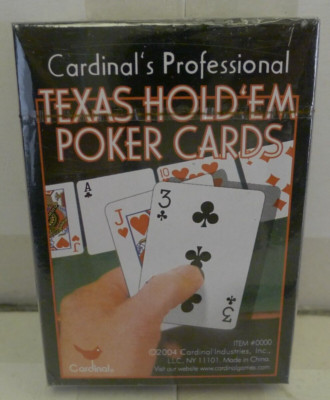 Cardinal's Professional Texas Hold 'em Poker Cards Deck New / Factory Sealed