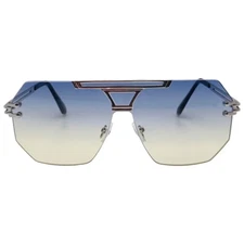 6144 | Two Tone Rimless Hexagon Sunglasses