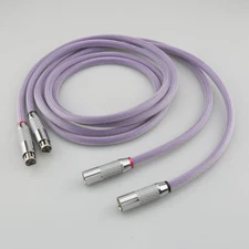 Pair 8N OCC Copper Balanced XLR Cable Carbon Fiber Plug HIFI Interconnect Cable