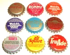Vintage Lot 9 Unused Soda Bottle Caps TruAde, Rummy, Squirt, Coca-Cola, Welch's