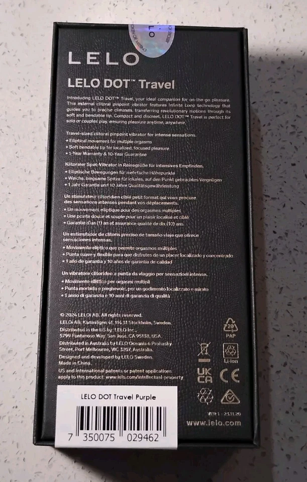 Vibrador de viaje LELO DOT clítoris pinpoint nuevo en caja púrpura Foto 2 de 2