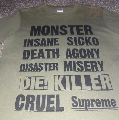 Supreme Men's T-Shirt MONSTER GRAPHIC TEE (FW21T14) Light Olive S