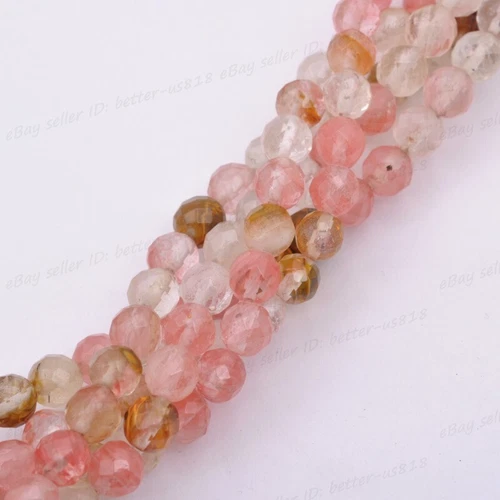 Wholesale Natural Gemstone FACETED Round Spacer Loose Beads 4MM 6MM 8MM 10MM - Picture 108 of 135