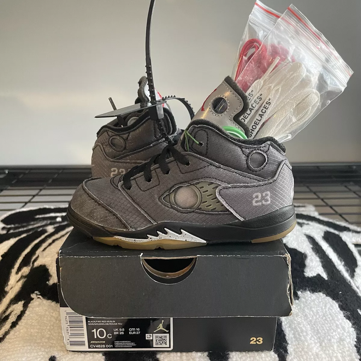 jordan 5 off white black