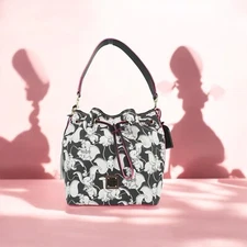 Dooney & Bourke Disney Coated Canvas Dumbo Drawstring Bucket Shoulder Handbag