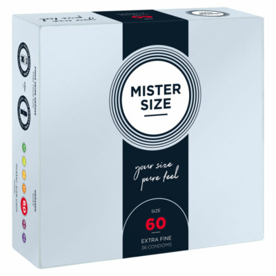 Mister Size Kondome 60 MM Breite Größer Geschmiert Klar Latex Kondome Box 36