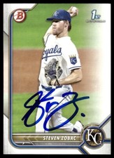 2022 Bowman Draft Baseball Steven Zobac Kansas City Royals #BD-101 Signed
