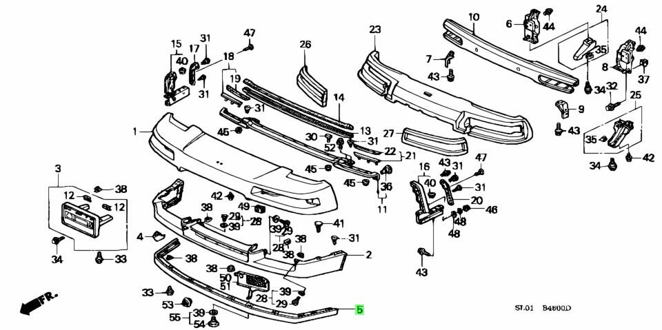 HONDA 71110-SL0-003 ACURA GENUINE OEM NSX NA1 2 LIP SPOILER FRONT