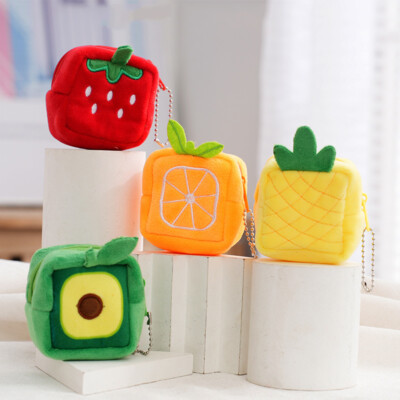 Plüsch-Geldbörse Für Mädchen Tragbare Mini-Geldbörse In Fruchtform Mit (