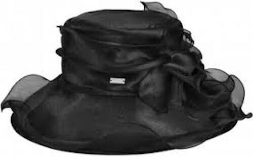 Betmar Ladies Derby Dress Hat black silk flower very hard to get 1sfm - Picture 1 of 2