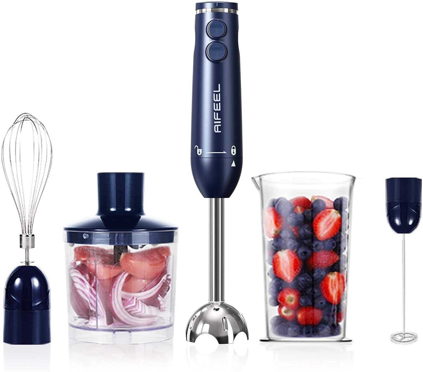 Electric Hand Stick Blender Set 500 Watt Immersion 500ML Food Processor 600ML Me