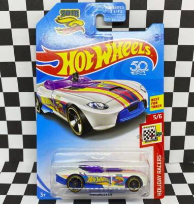 *TREASURE HUNT* Hot Wheels 2018 Mainline Holiday Racers White RRRoadster 1/64