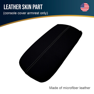 Fits 2016-2020 Chevrolet Malibu Carbon Fiber Console Armrest Cover Gray Stitch