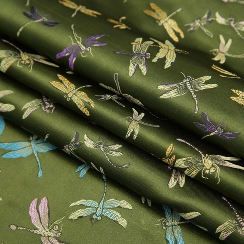 Chinese Satin Brocade Fabric Jacquard Embroiderd Damask Costume Upholstery - Picture 4 of 31