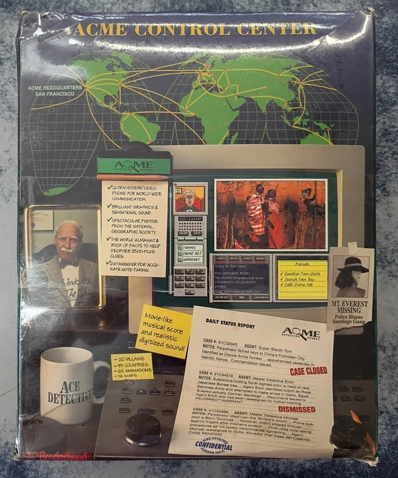 1993 WHERE IN THE WORLD IS CARMEN SANDIEGO DELUXE MAC!! 92 Almanac Rare SEALED - Image 2 of 4