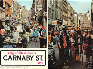 CARTOLINA CITY OF WESTMINSTER CARNABY STREET LONDRA LONDON ANNI 70 HIPPIES 1973 | eBay