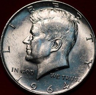 Uncirculated 1964 Philadelphia Mint Silver Kennedy Half Dollar