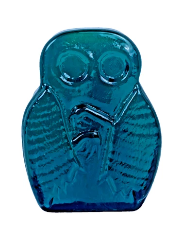 Blenko Glass Cryptid 2423C - Mothman - Cerulean