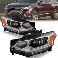 FULL LED w/ DRL Headlights Headlamps For 2018-2021 Chevy Traverse 84887860 Pair