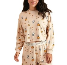 NWT American Eagle AE Peanuts Fall 2024 Pumpkin Plush PJ Set Size S