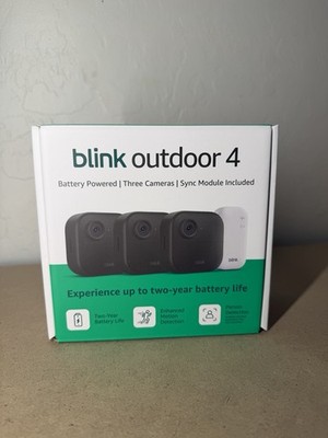 Blink Outdoor 4, (4th Gen 2025) Wireless 3 Camera Security System + Sync Module