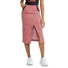 Maje Skirt Womens Medium 38 Jivor Tweed Pencil Midi Red White Pockets