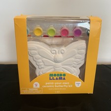 Mondo Llama Paint-Your-Own Ceramic Butterfly Kit with Paints Brush Included