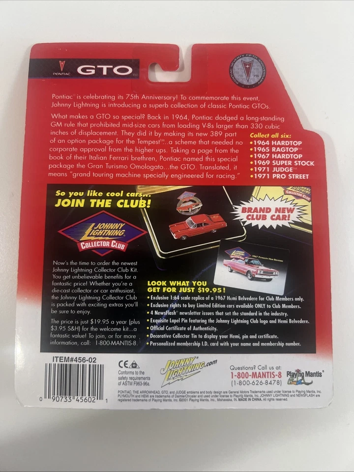 Johnny Lightning 1964 Pontiac GTO Hardtop Diecast Metal Body and Chassis - Image 4 of 4