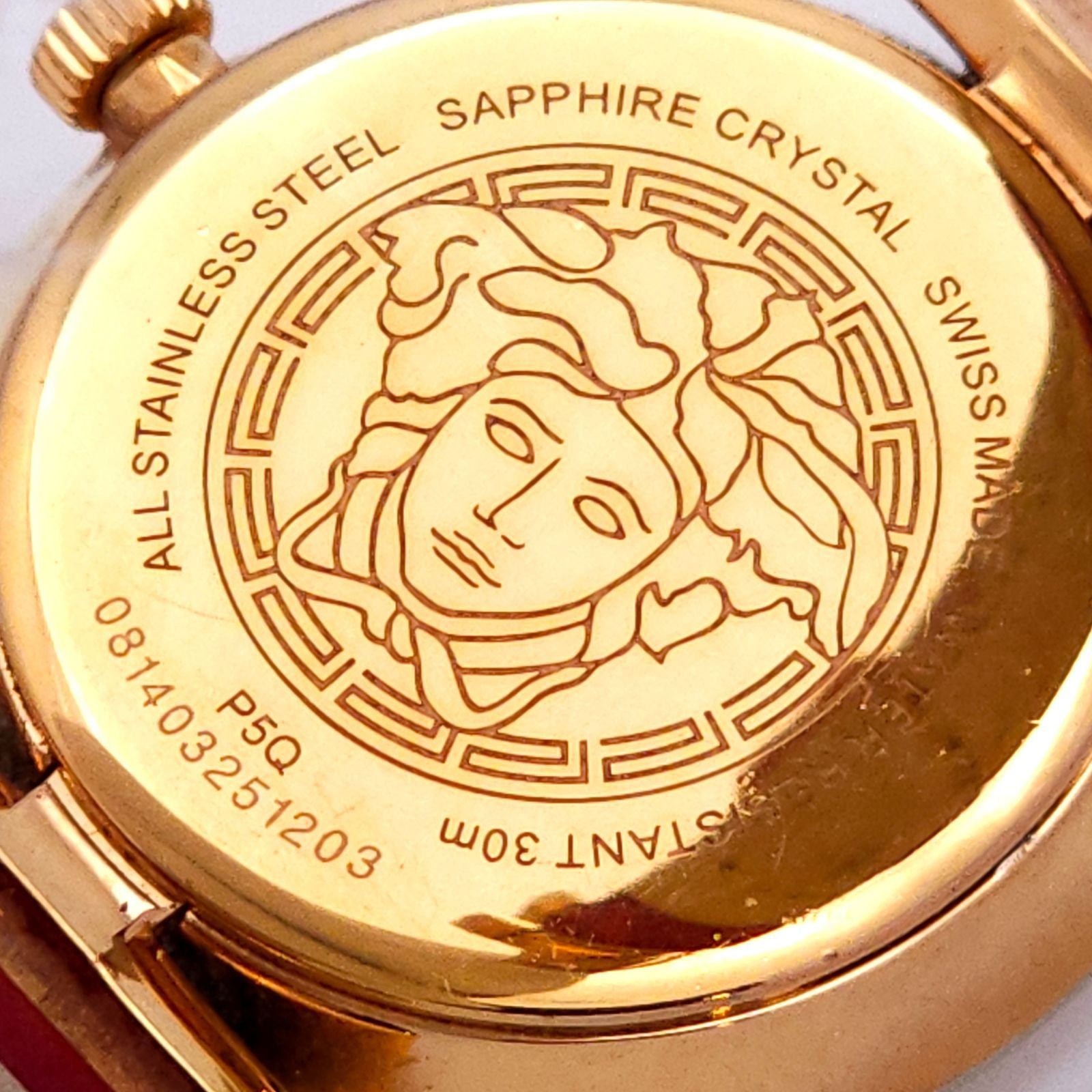 Versace P5Q QZ Quartz Watch Dress Wristwatch Red Face Unisex wrist 18cm thumbnail 5