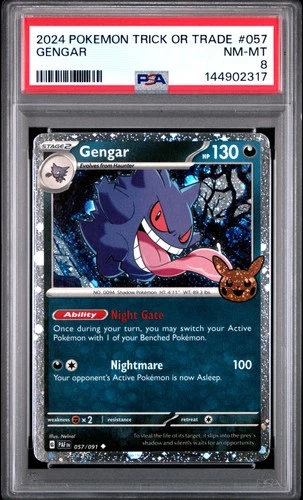 2024 POKEMON TRICK OR TRADE #057 GENGAR PSA 8