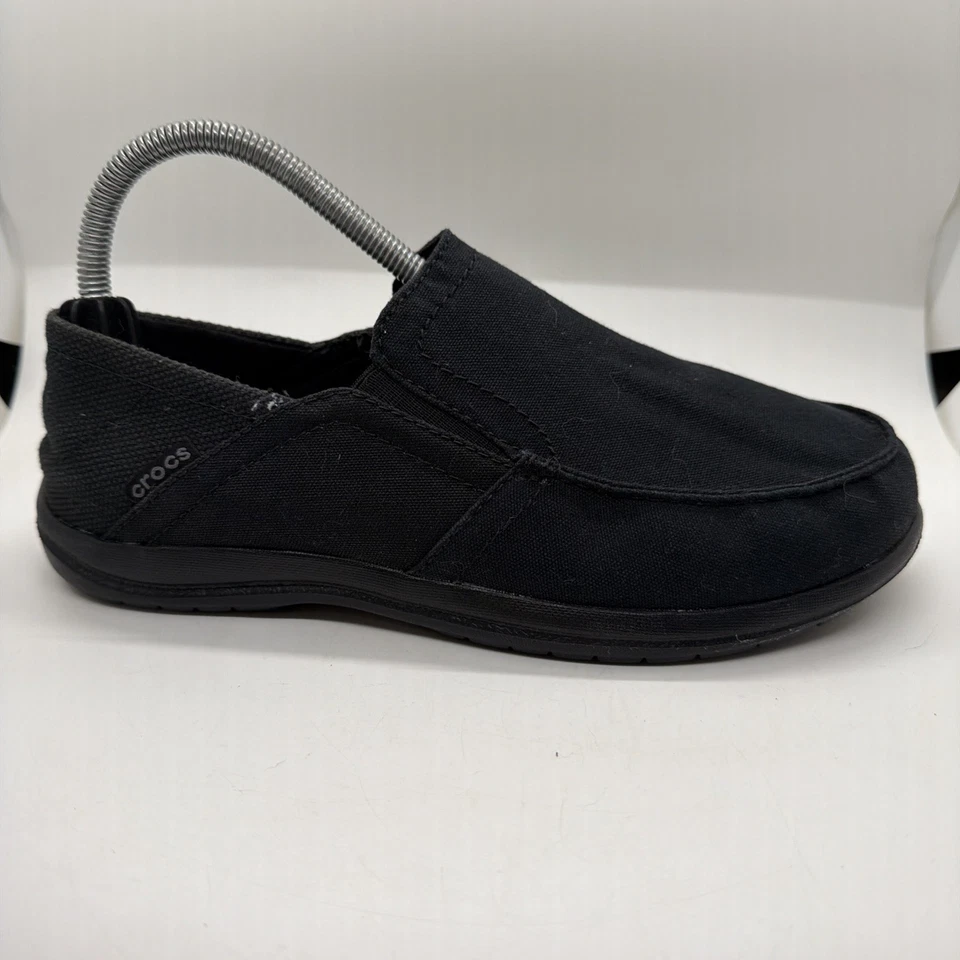 Туфли мужские Crocs Santa Cruz размер 7 черные холщовые трансформируемые мокасины без шнуровки - Изображение 2 из 4