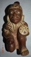 MOCHE WARRIOR STIRRUP VASE, 7" PROV