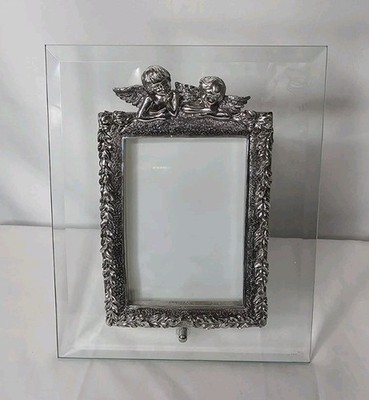  Borders Frame' Ornate Silver Cherub Angel Picture Frame Glass Holder