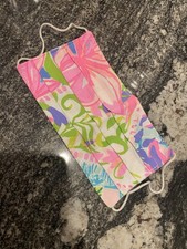New Lilly Pulitzer Pink Purple Floral Print Face Mask Cotton Washable Reusable