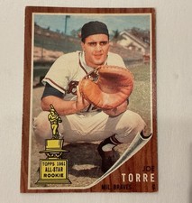 Topps 1962 Joe Torre #218 Milwaukee Braves MLB Baseball Rookie Card. rookie card picture