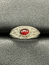 New Condition Sterling Silver Genuine Garnet Ring Size 7 925 B4
