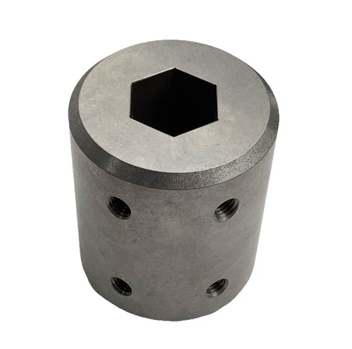 1” Hex Coupler Rigid Shaft Coupler w/ Hex Bore & Set Screws 70mm Length