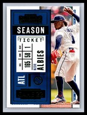 2020 Panini Contenders #31 Ozzie Albies Draft Ticket Green Atlanta Braves