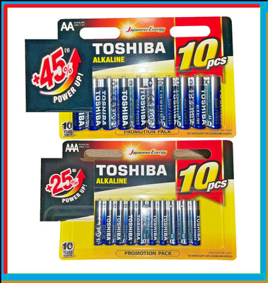 AA Mignon LR6/ AAA Micro LR03 Batterien 20Stück TOSHIBA 1,5V Alkaline HIGH POWER