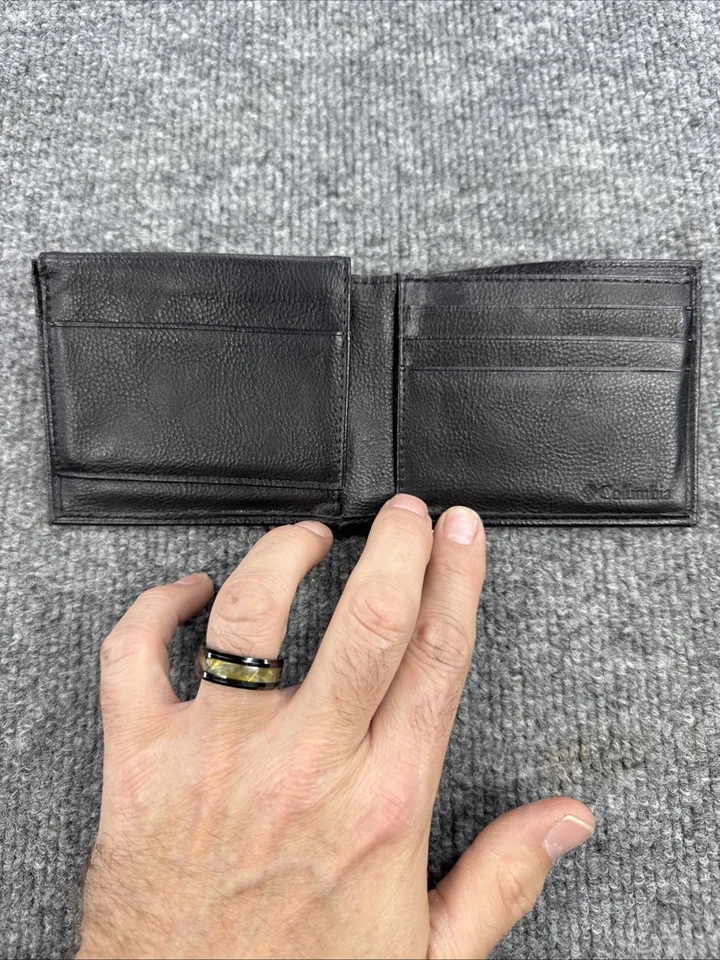 Cartera plegable de cuero negra Columbia para hombre con bloqueo RFID Foto 4 de 4