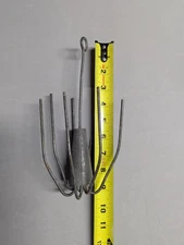 Antique 9" Metal 8 Prong 1 Lb. 4.25 Oz Lead Fishing Grappling Hook