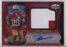 2021 Certified Freshman Fabric Signatures Mirror Red /199 Trey Sermon Auto 15g5