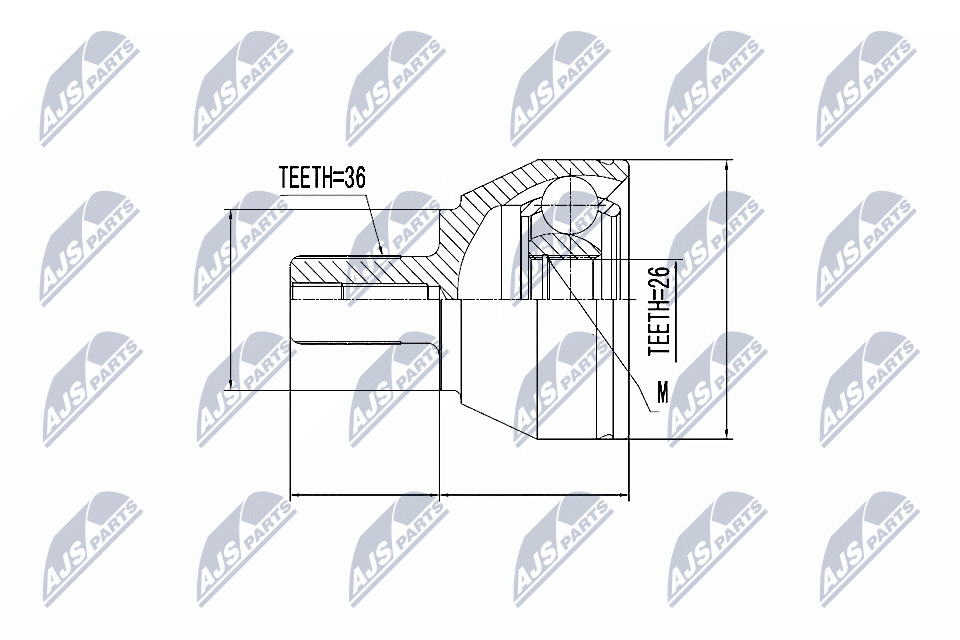 Nty Outer Cv Joint For Ford Focus Ii 1.6Tdci 04- C-Max 1.6Tdci 03 - Image 4