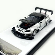 MT Micro Turbo 1:64 Metallic white Honda S2000 Race Car Openable Alloy Car Model