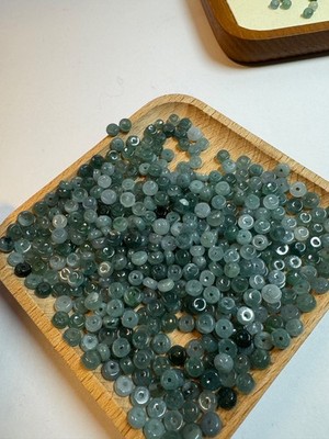 100 Natural Grade A Jade Jadeite Blue Water Abacus Loose Bead 5*3mm free shippin