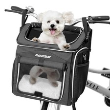 Dog Bike Basket Carrier, Expandable Foldable Soft-Sided Dog Carrier, 2 Open Door