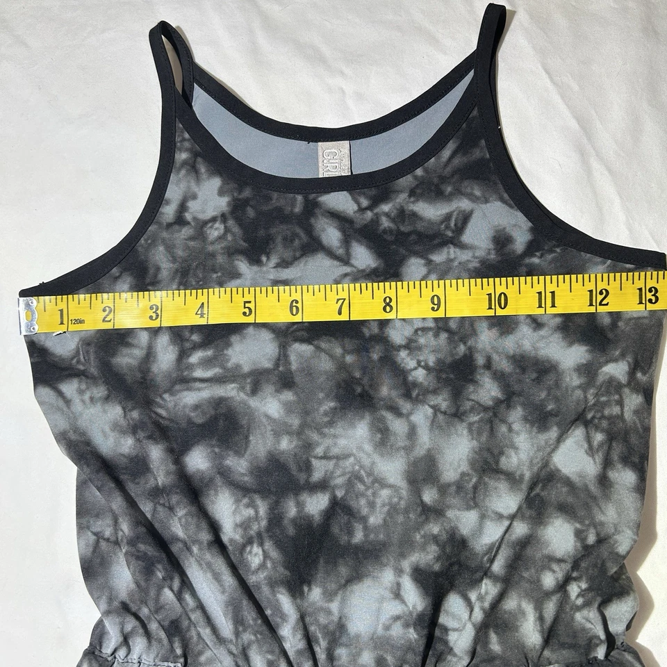 Athleta Girl Ready To Go Romper One Piece Gray Tie Dye Girls Size XS/6 - Image 4 of 4