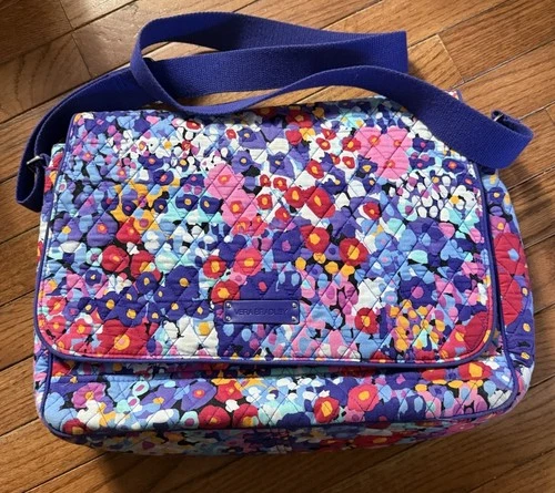 Vera Bradley Crossbody Laptop Messenger Bag-Retired Impressionista pattern