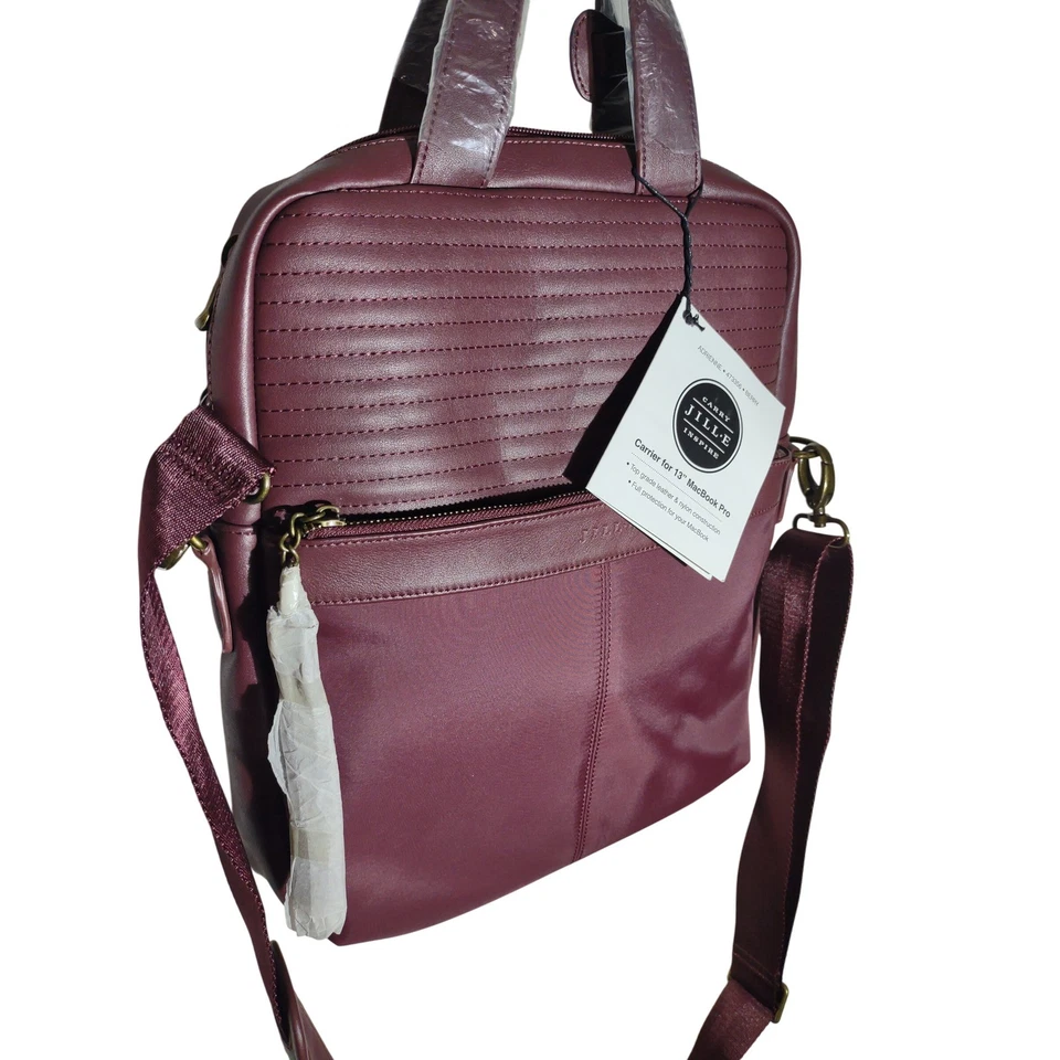 Bolsa de transporte para laptop JILL E Designs Adrienne Berry couro náilon - Imagem 3 de 4